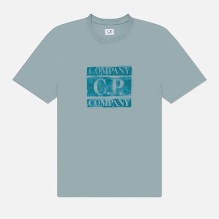 Мужская футболка C.P. Company 30/1 Jersey Logo Regular, цвет голубой