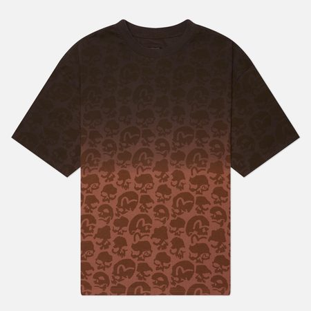 Мужская футболка Evisu Heritage Skull All Over Print, цвет коричневый