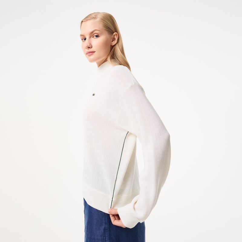Женский шерстяной свитер Lacoste с высоким воротом 4