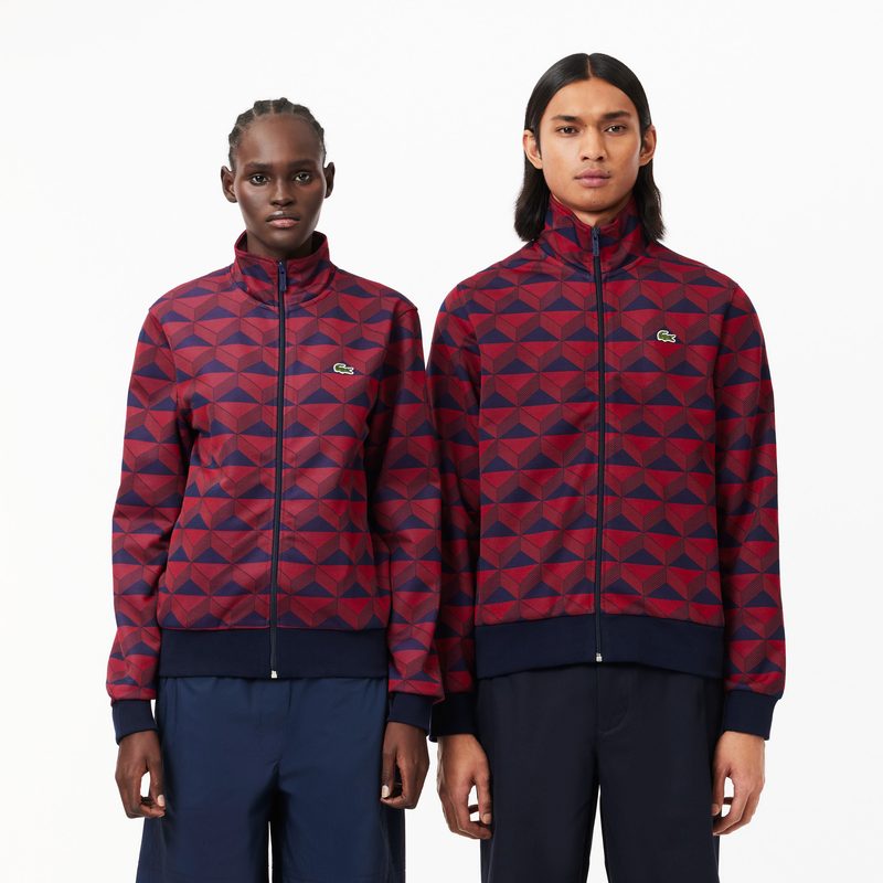Жаккардовая толстовка Lacoste унисекс на молнии