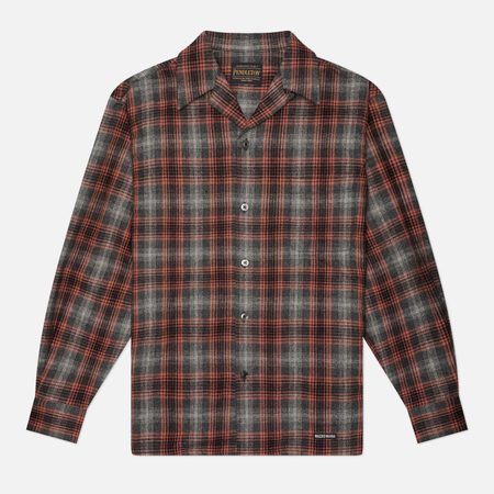Мужская рубашка WACKO MARIA x Pendleton Wool Ombre Check Open Collar Type 2, цвет серый