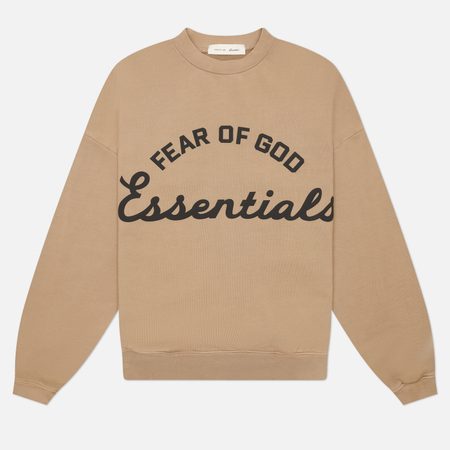 Мужская толстовка Fear of God ESSENTIALS Training 90's Crewneck, цвет бежевый