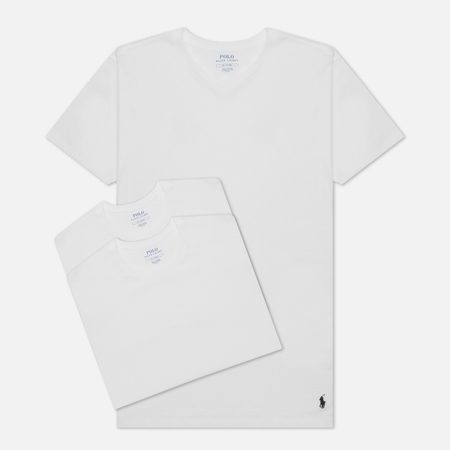 Комплект мужских футболок Polo Ralph Lauren Crew Neck 3-Pack, цвет белый