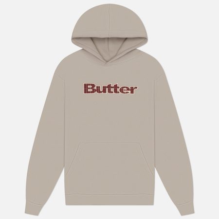 Мужская толстовка Butter Goods Plaid Logo Applique Pullover Hoodie, цвет бежевый