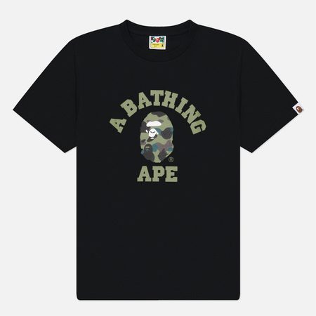 Мужская футболка A Bathing Ape 1st Camo College, цвет чёрный