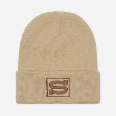 Шапка Stussy Cuff S Sport, цвет бежевый