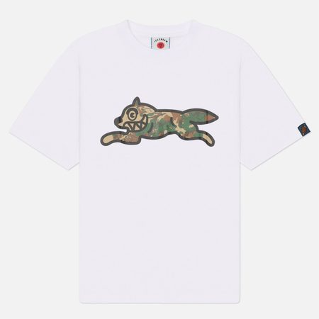Мужская футболка ICECREAM Camo Running Dog Woodland, цвет белый