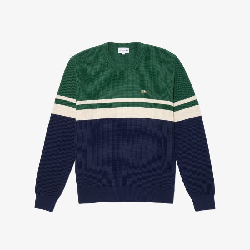 Мужской свитер Lacoste в полоску классического кроя 5