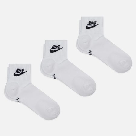 Комплект носков Nike 3-Pack Everyday Essential Ankle, цвет белый