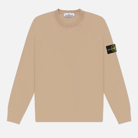 Мужская толстовка Stone Island Organic Cotton Fleece Midweight Crewneck, цвет бежевый