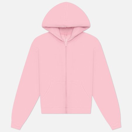 Женская толстовка SKIMS Cotton Fleece Classic Zip Up Hoodie, цвет розовый
