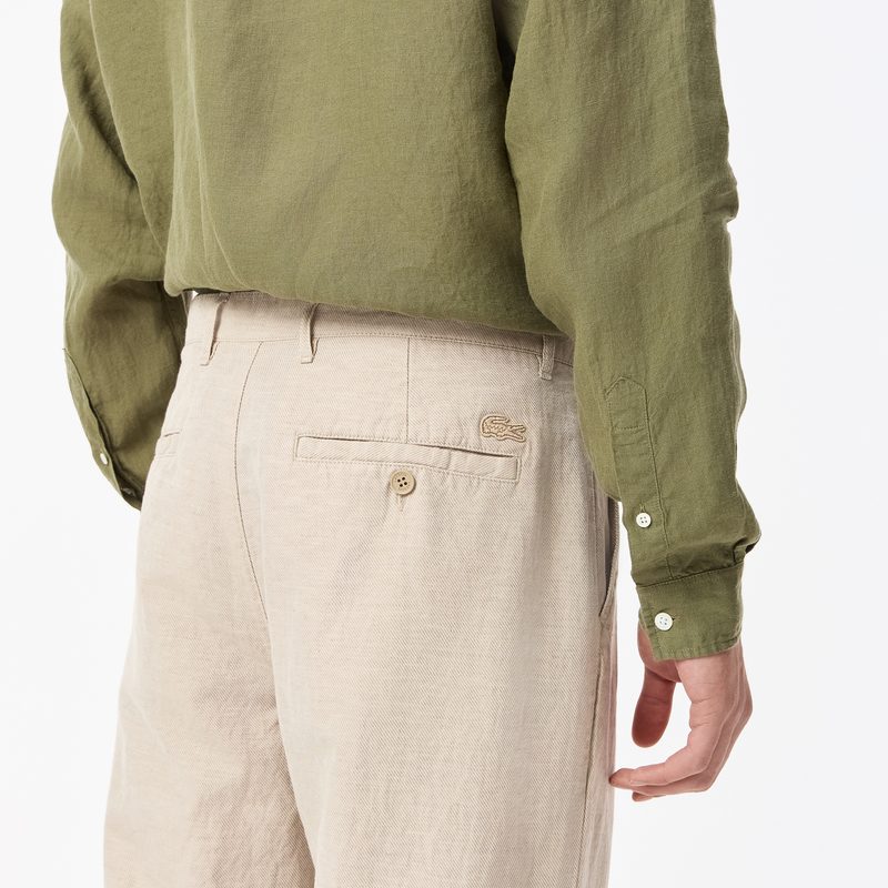 Мужские брюки Lacoste из смеси хлопка и льна 4