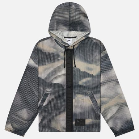 Мужская толстовка Nike x Stussy Ghillie All Over Print Hoodie, цвет серый