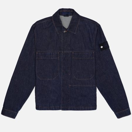 Мужская джинсовая куртка Stone Island Indigo Denim-Rinsed Coach 13.5 Oz, цвет синий