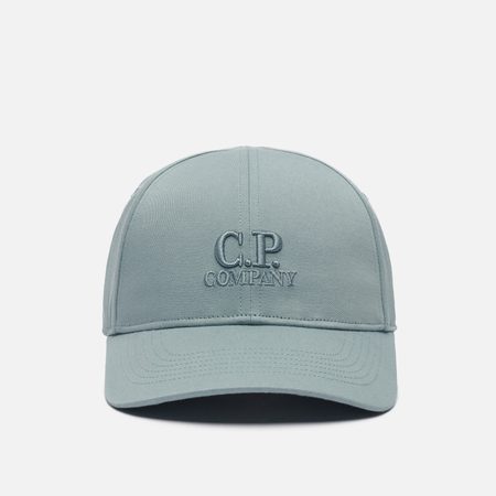 Кепка C.P. Company Gabardine Embroidered Logo Detail, цвет голубой