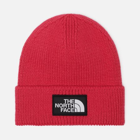 Шапка The North Face Logo Box Cuffed Recycled, цвет розовый