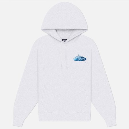 Мужская толстовка Stussy Wave Oval Hoodie, цвет серый